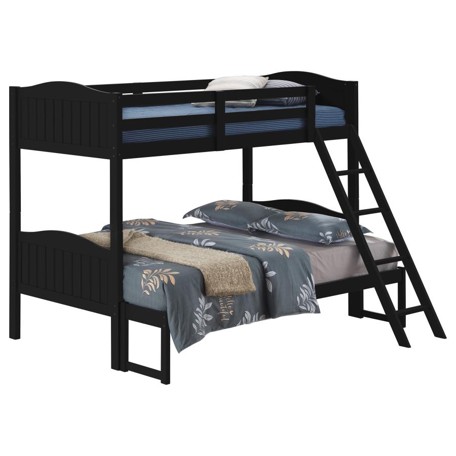 Arlo Twin Over Full Bunk Bed With Ladder Black - (405054BLK)