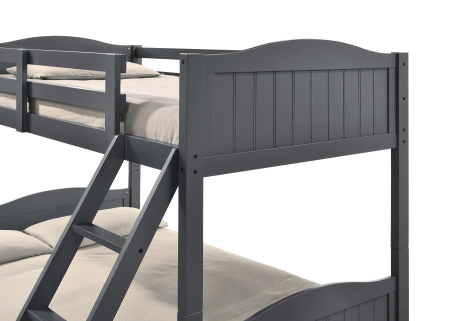 Arlo Twin Over Full Bunk Bed With Ladder Grey - (405054GRY)