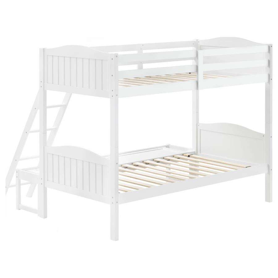 Arlo Twin Over Full Bunk Bed With Ladder White - (405054WHT)