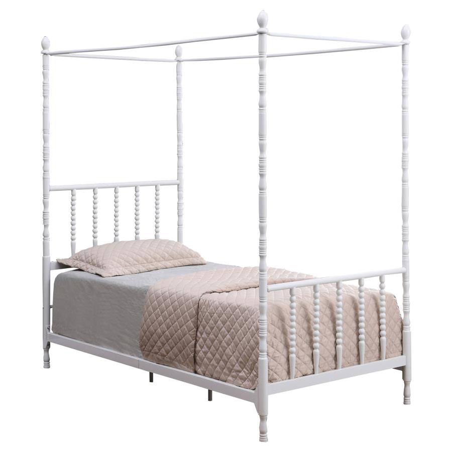 Betony Twin Canopy Bed White - (406055T)