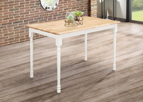 Taffee Rectangle Dining Table Natural Brown and White - (4147)
