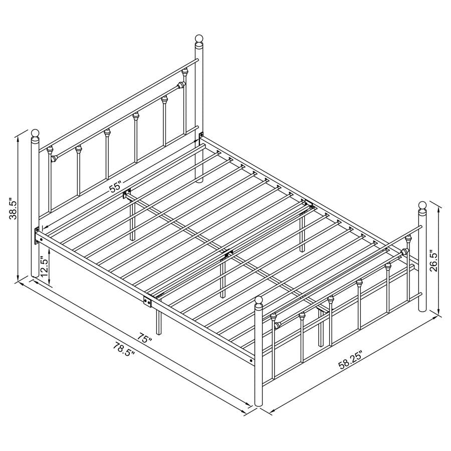 Canon Metal Slatted Headboard Platform Bed - (422736F)