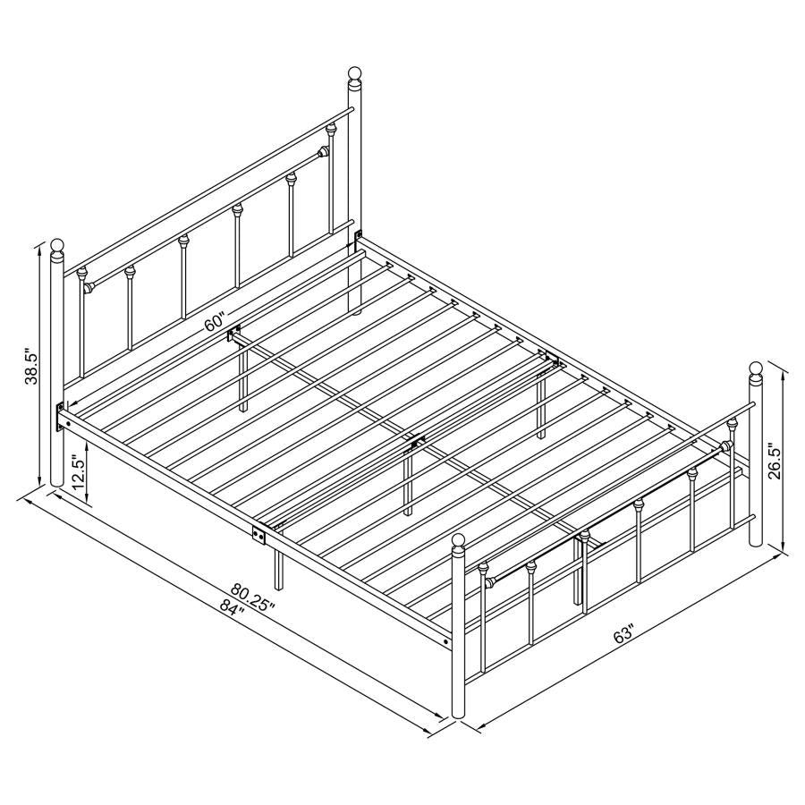 Canon Metal Slatted Headboard Platform Bed - (422736Q)