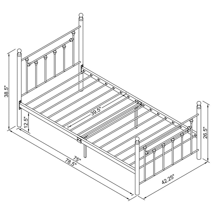 Canon Metal Slatted Headboard Platform Bed - (422736T)