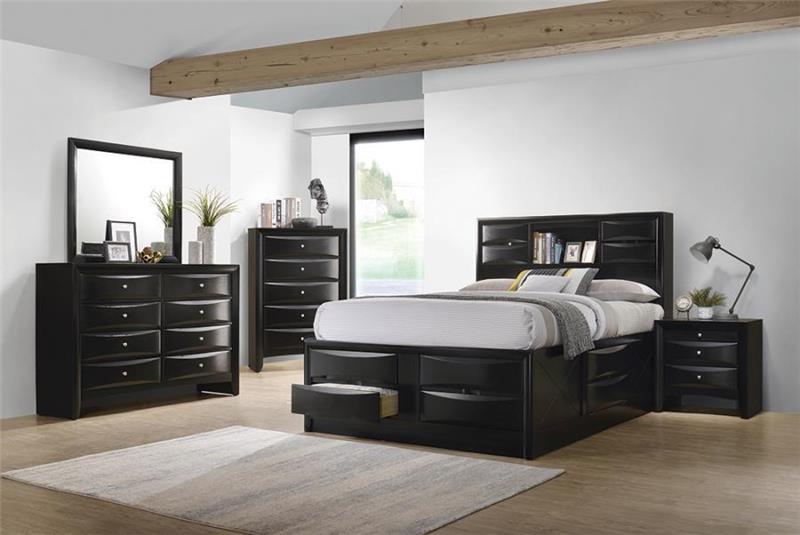 Briana Transitional Black Eastern King Four-piece Bedroom Set - (202701KES4)