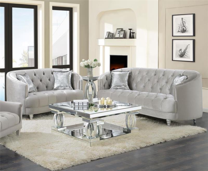 Avonlea 2-piece Tufted Living Room Set Grey - (508461S2)