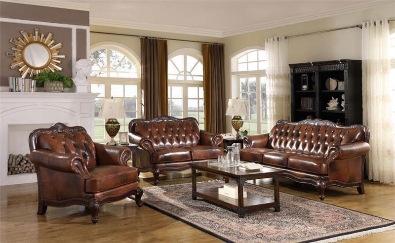 Victoria Traditional Tri-tone Three-piece Living Room Set - (500681S3)