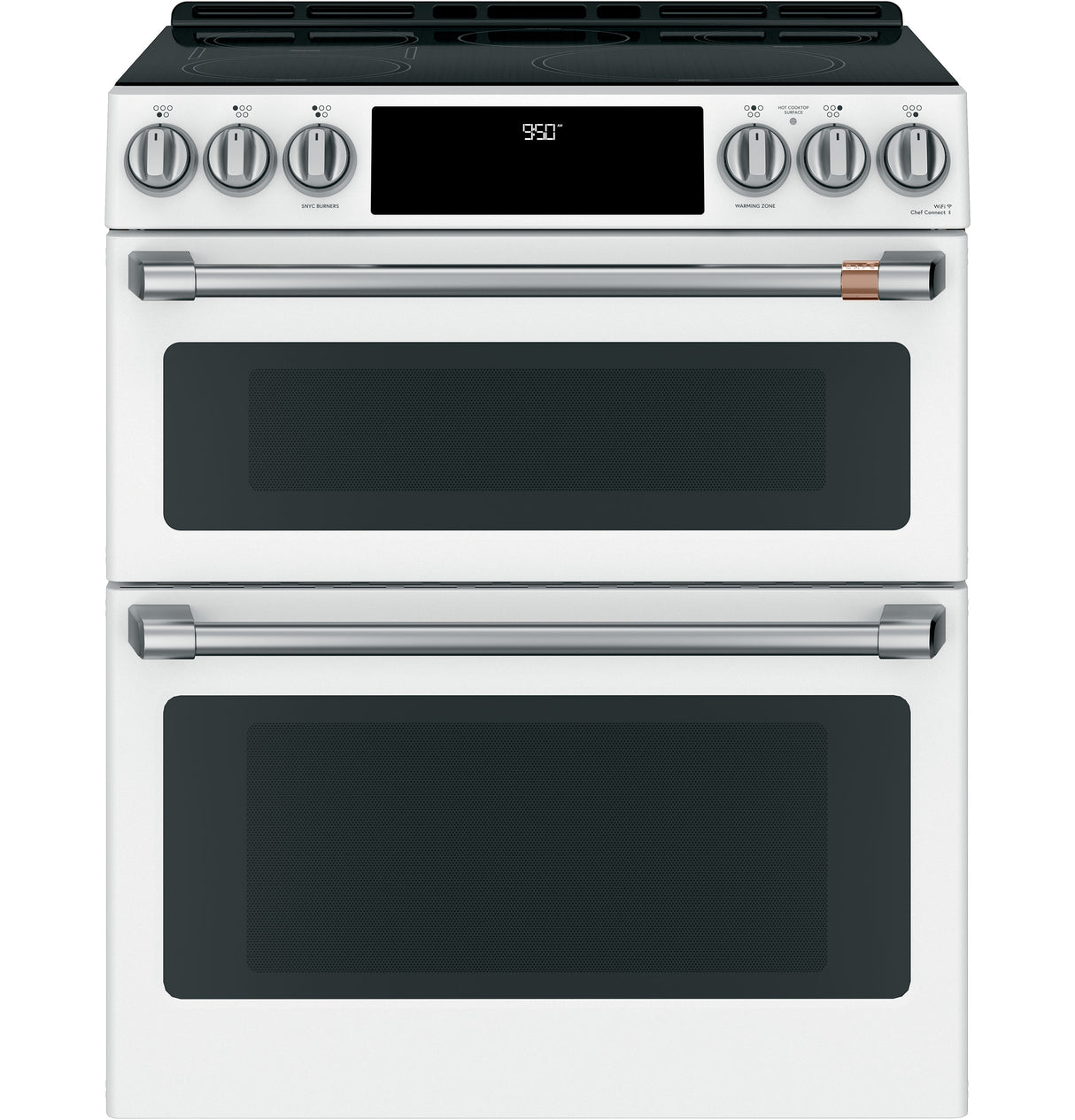 Caf(eback)(TM) 30" Smart Slide-In, Front-Control, Induction and Convection Double-Oven Range - (CHS950P4MW2)