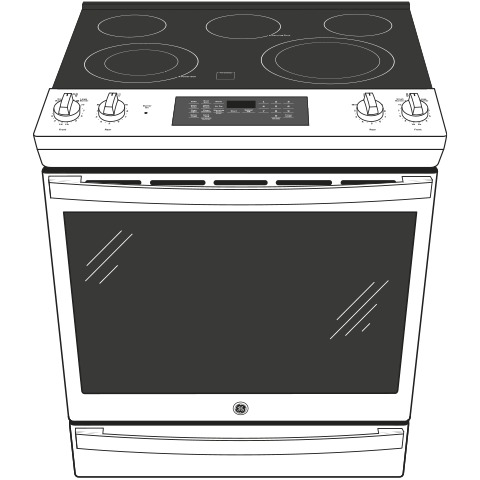 GE(R) 30" Slide-In Electric Convection Range with No Preheat Air Fry - (JS760SPSS)