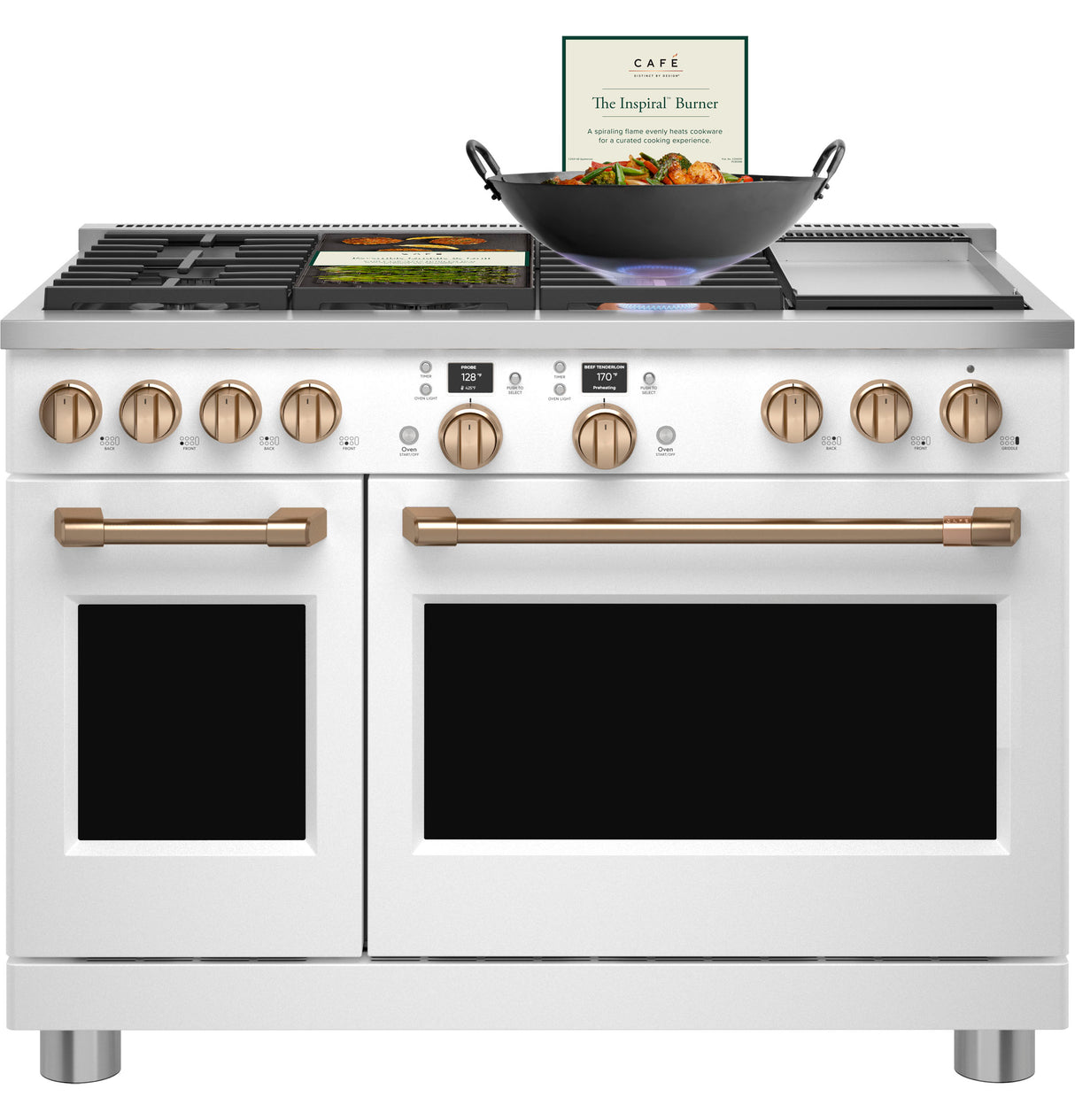 Caf(eback)(TM) 48" Smart Dual-Fuel Commercial-Style Range with 6 Burners and Griddle (Natural Gas) - (C2Y486P4TW2)