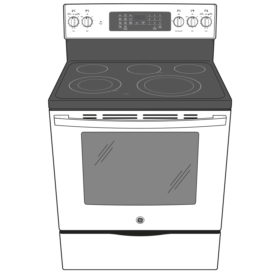 GE(R) 30" Free-Standing Electric Convection Range with No Preheat Air Fry - (JB735EPES)