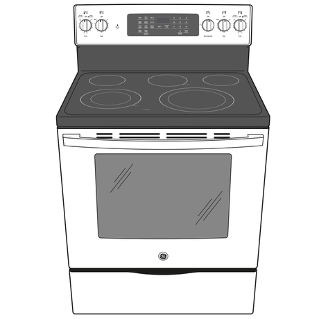 GE(R) 30" Free-Standing Electric Convection Range with No Preheat Air Fry - (JB735DPBB)