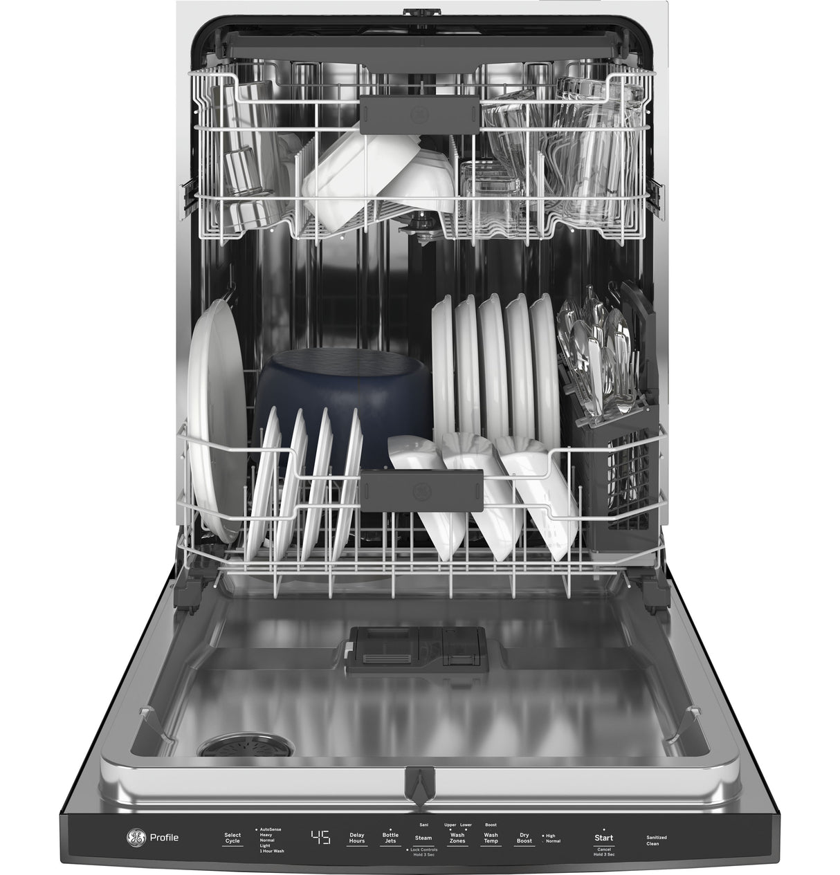 GE Profile(TM) ENERGY STAR(R) Top Control with Stainless Steel Interior Dishwasher with Sanitize Cycle & Dry Boost with Fan Assist - (PDT715SBNTS)