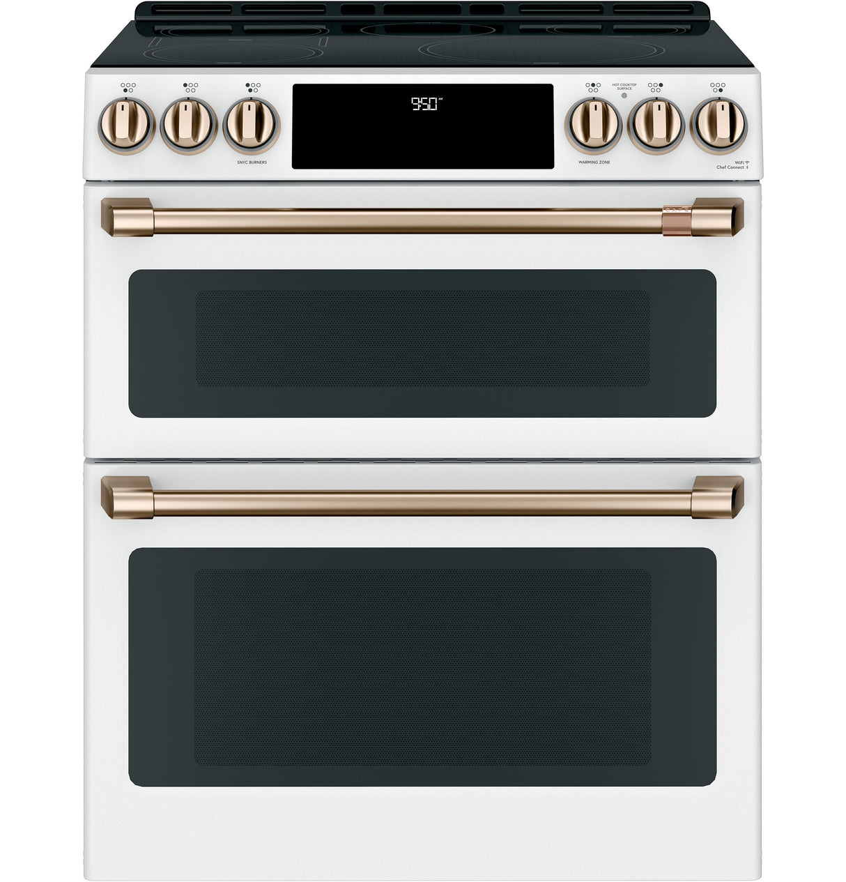 Caf(eback)(TM) 30" Smart Slide-In, Front-Control, Induction and Convection Double-Oven Range - (CHS950P4MW2)