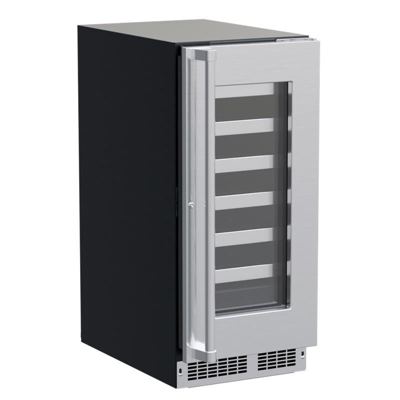 15-In Professional Built-In Single Zone Wine Refrigerator With Reversible Hinge with Door Style - Stainless Steel Frame Glass, Lock - Yes - (MPWC415SG31A)