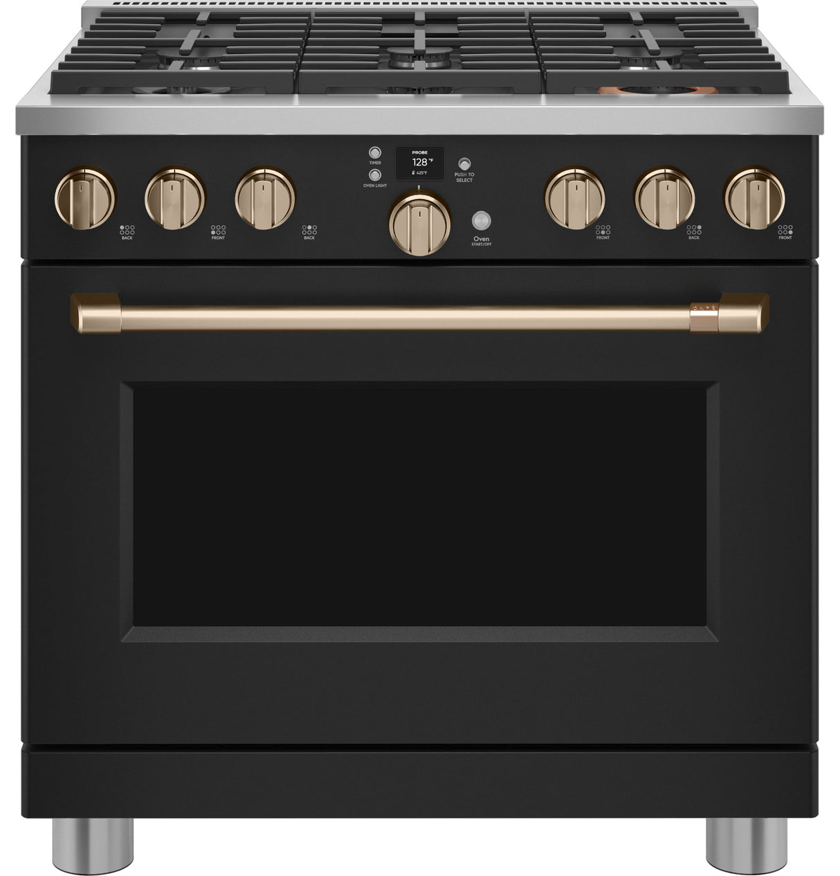 Caf(eback)(TM) 36" Smart Dual-Fuel Commercial-Style Range with 6 Burners (Natural Gas) - (C2Y366P3TD1)