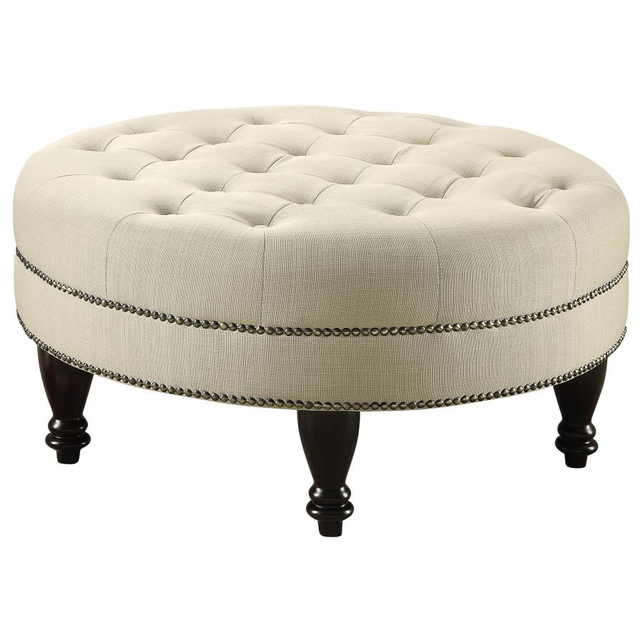 Traditional Round Cocktail Ottoman - (500018)