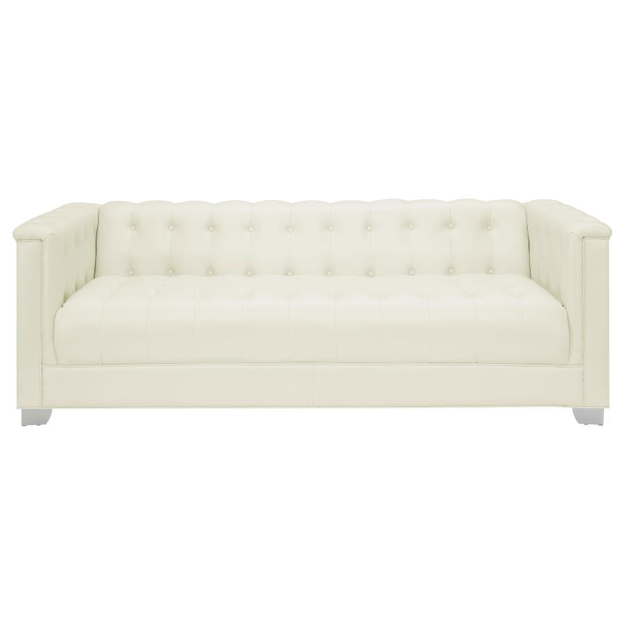 Chaviano Tufted Upholstered Sofa Pearl White - (505391)