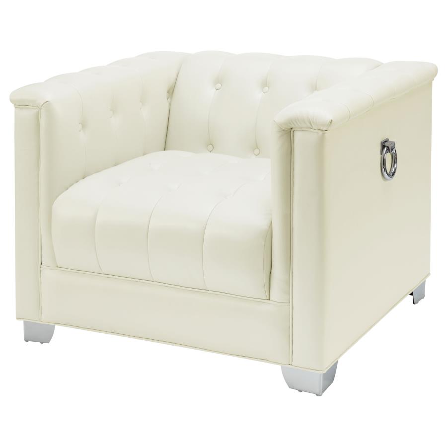 Chaviano Tufted Upholstered Chair Pearl White - (505393)