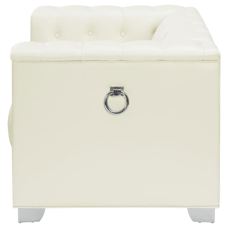 Chaviano Tufted Upholstered Chair Pearl White - (505393)