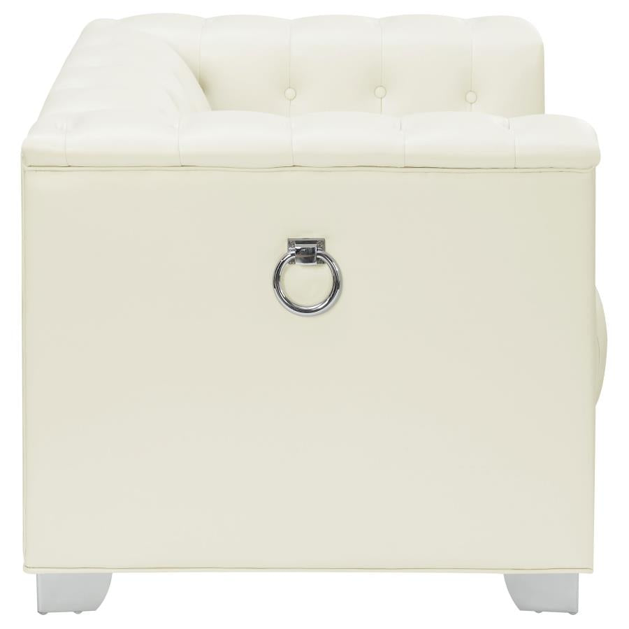 Chaviano Tufted Upholstered Chair Pearl White - (505393)