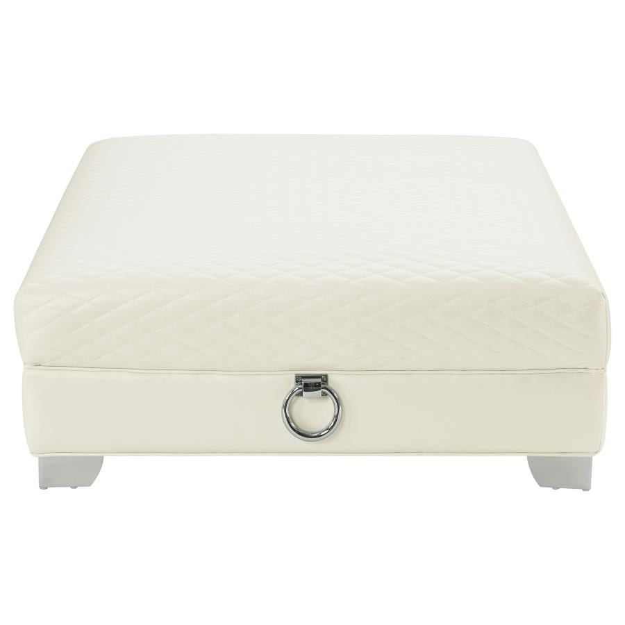 Chaviano Upholstered Ottoman Pearl White - (505394)