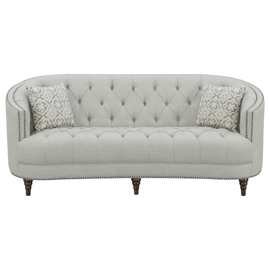 Avonlea Sloped Arm Upholstered Sofa Trim Grey - (505641)
