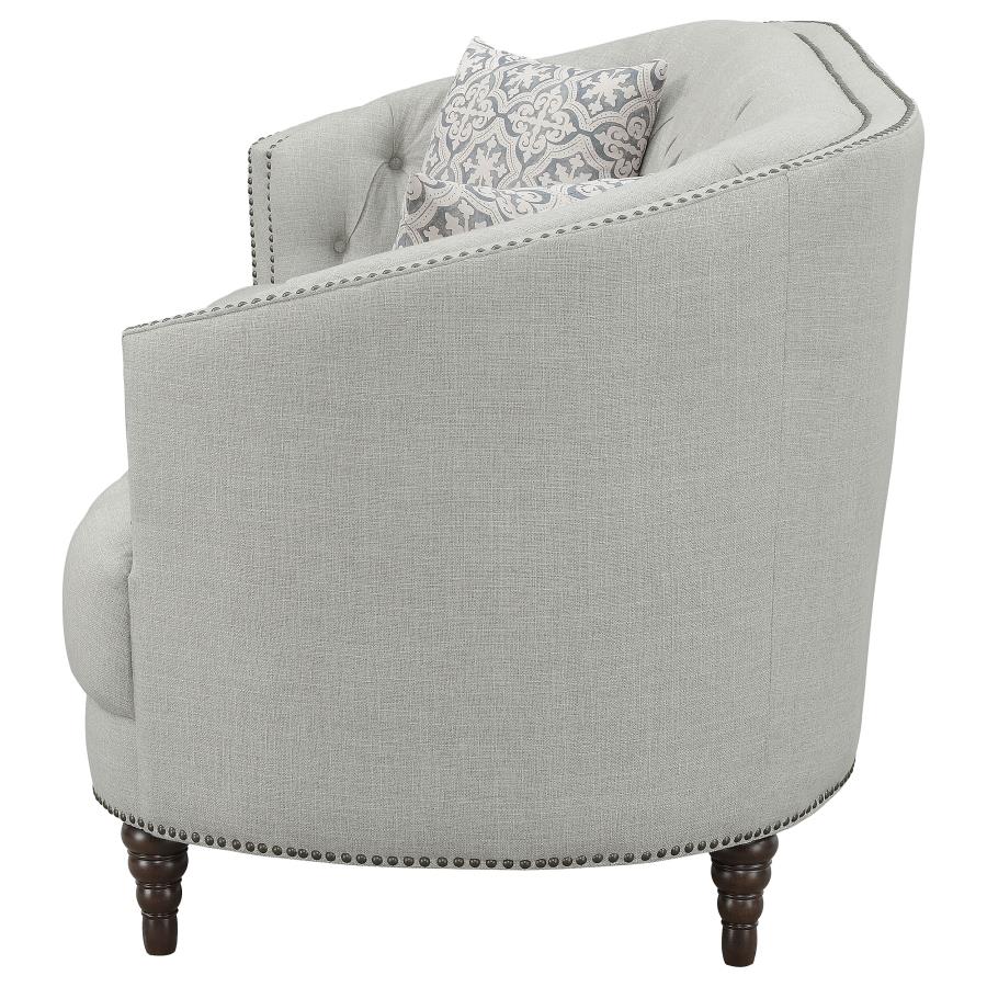 Avonlea Sloped Arm Upholstered Sofa Trim Grey - (505641)