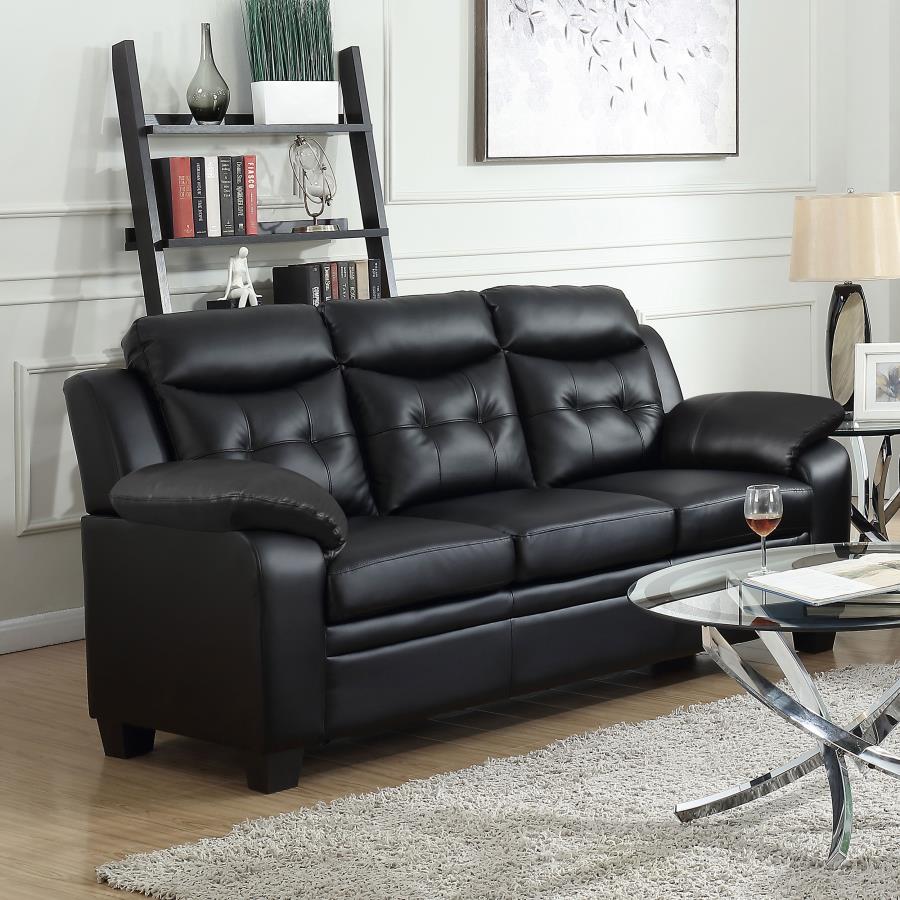 Finley Tufted Upholstered Sofa Black - (506551)