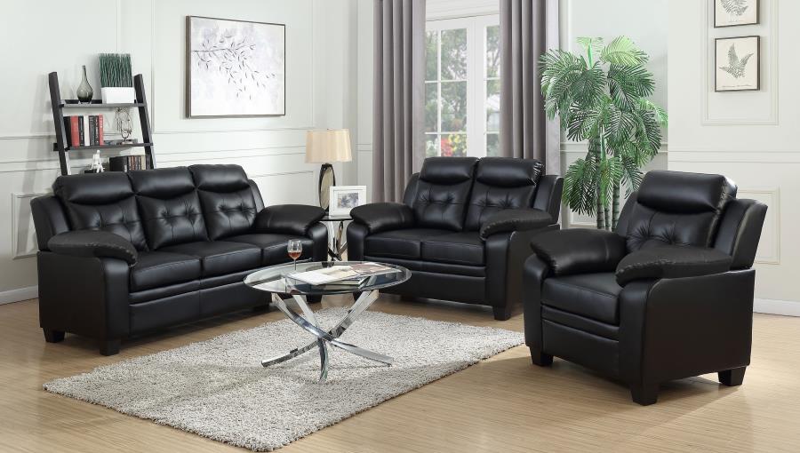 Finley Tufted Upholstered Sofa Black - (506551)