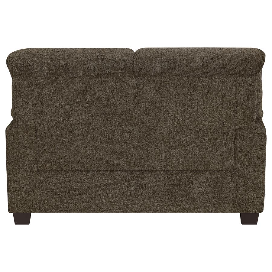 Clementine Upholstered Loveseat With Nailhead Trim Brown - (506572)