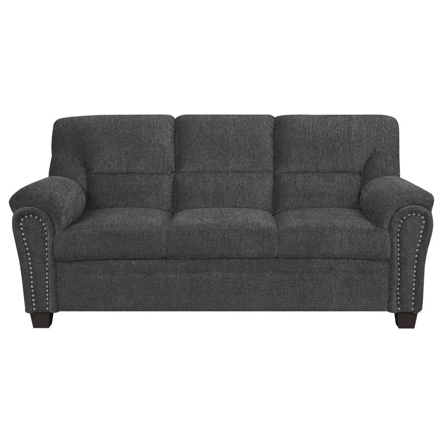 Clementine Upholstered Sofa With Nailhead Trim Grey - (506574)