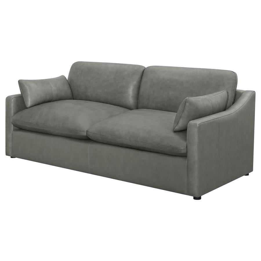 Grayson Sloped Arm Upholstered Sofa Grey - (506771)