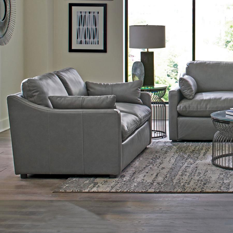 Grayson Sloped Arm Upholstered Loveseat Grey - (506772)