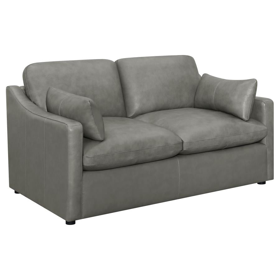 Grayson Sloped Arm Upholstered Loveseat Grey - (506772)