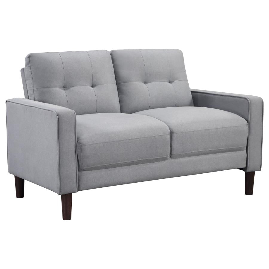 Bowen Upholstered Track Arms Tufted Loveseat Grey - (506782)