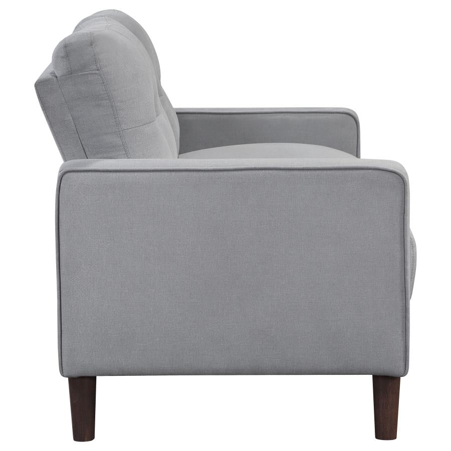 Bowen Upholstered Track Arms Tufted Loveseat Grey - (506782)
