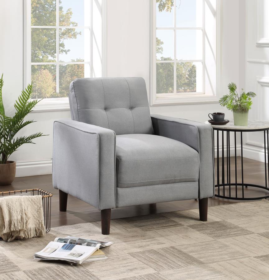 Bowen Upholstered Track Arms Tufted Chair Grey - (506783)