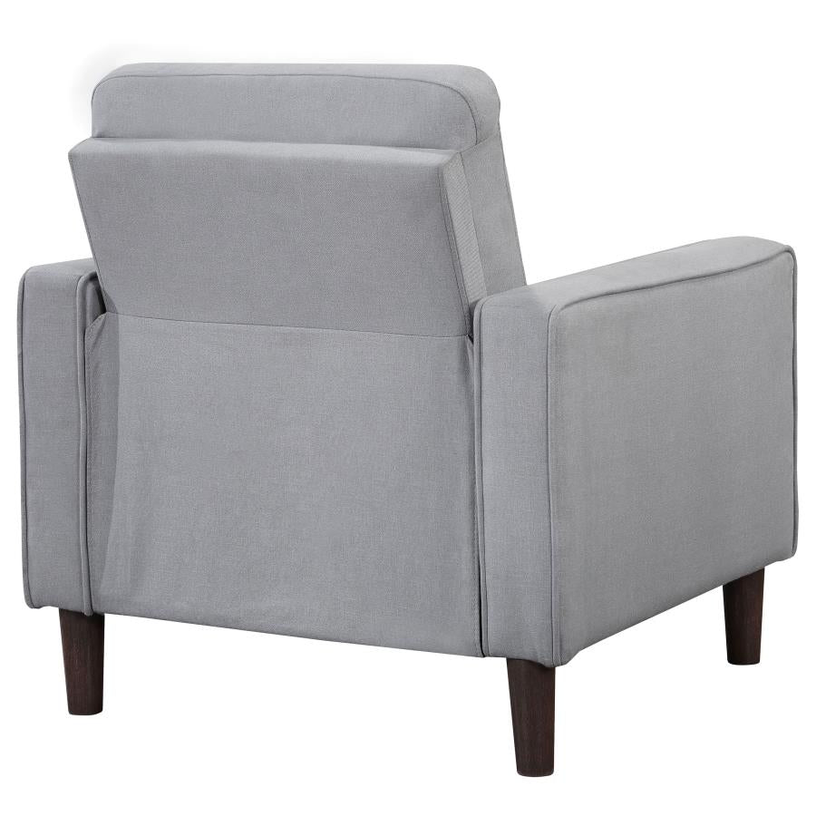 Bowen Upholstered Track Arms Tufted Chair Grey - (506783)