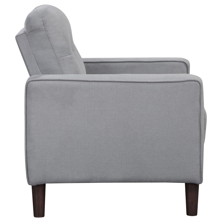 Bowen Upholstered Track Arms Tufted Chair Grey - (506783)