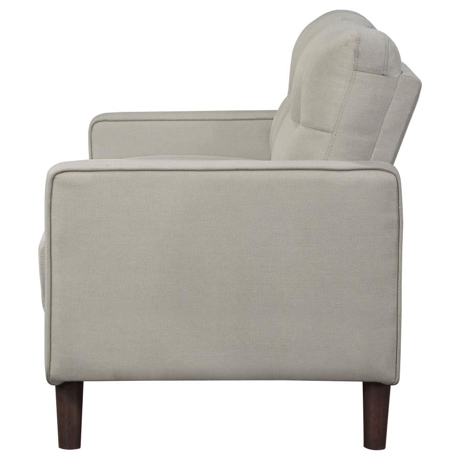 Bowen Upholstered Track Arms Tufted Loveseat Beige - (506786)