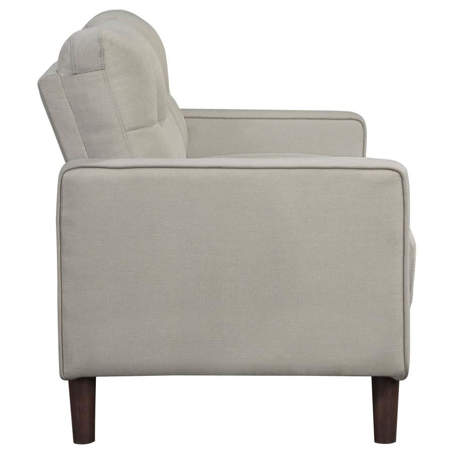 Bowen Upholstered Track Arms Tufted Loveseat Beige - (506786)