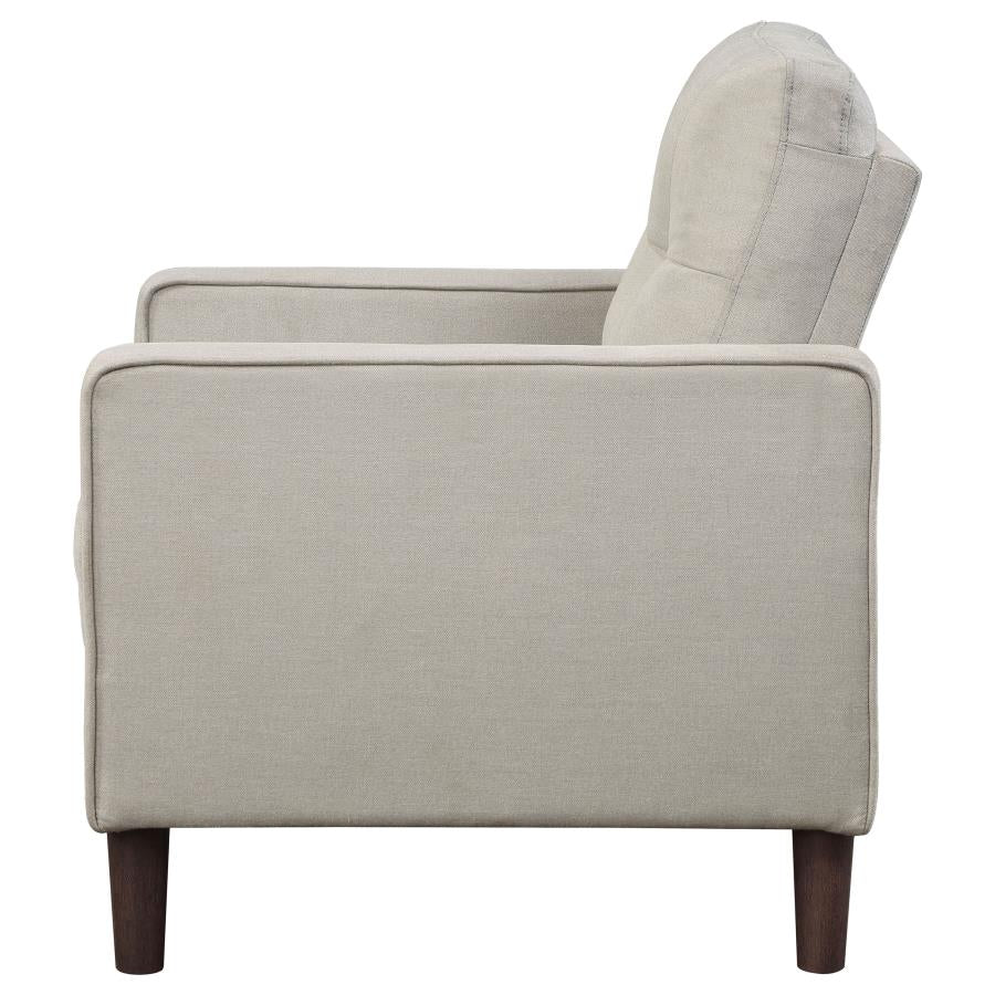 Bowen Upholstered Track Arms Tufted Chair Beige - (506787)
