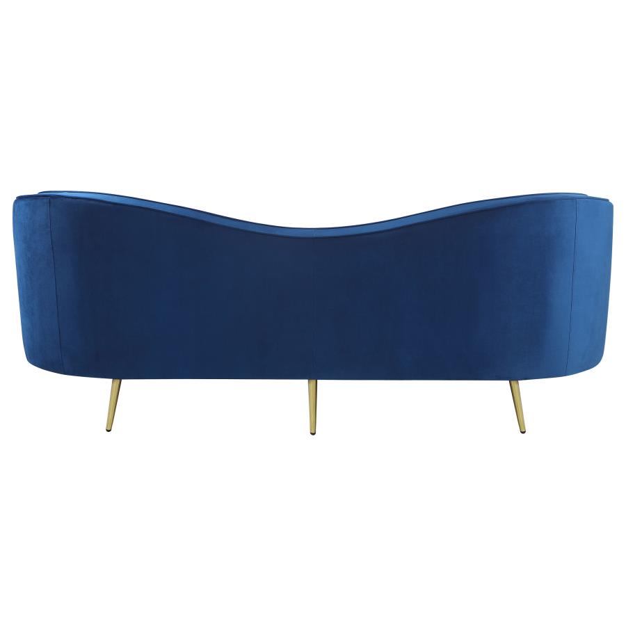 Sophia Upholstered Camel Back Sofa Blue - (506861)