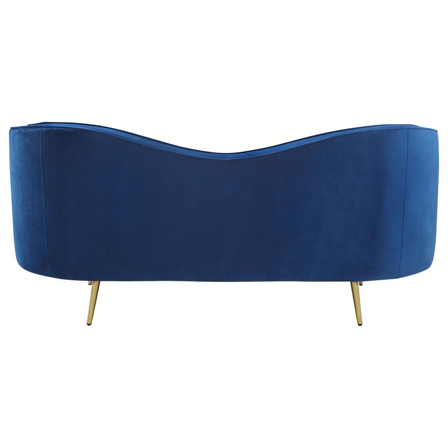 Sophia Upholstered Camel Back Loveseat Blue - (506862)