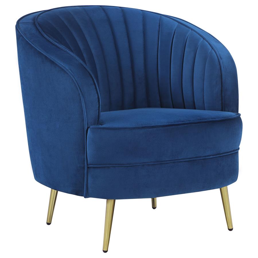 Sophia Upholstered Vertical Channel Tufted Chair Blue - (506863)