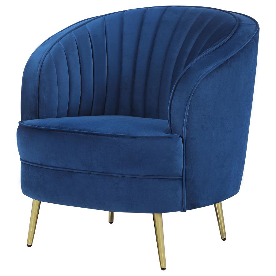 Sophia Upholstered Vertical Channel Tufted Chair Blue - (506863)