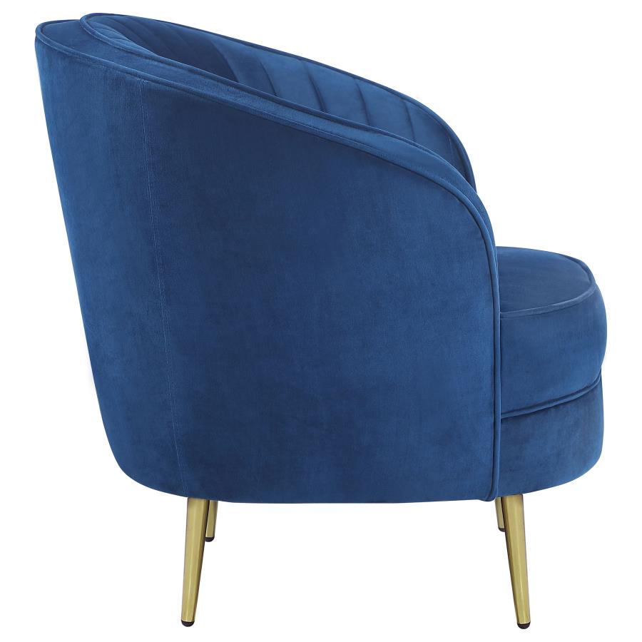 Sophia Upholstered Vertical Channel Tufted Chair Blue - (506863)