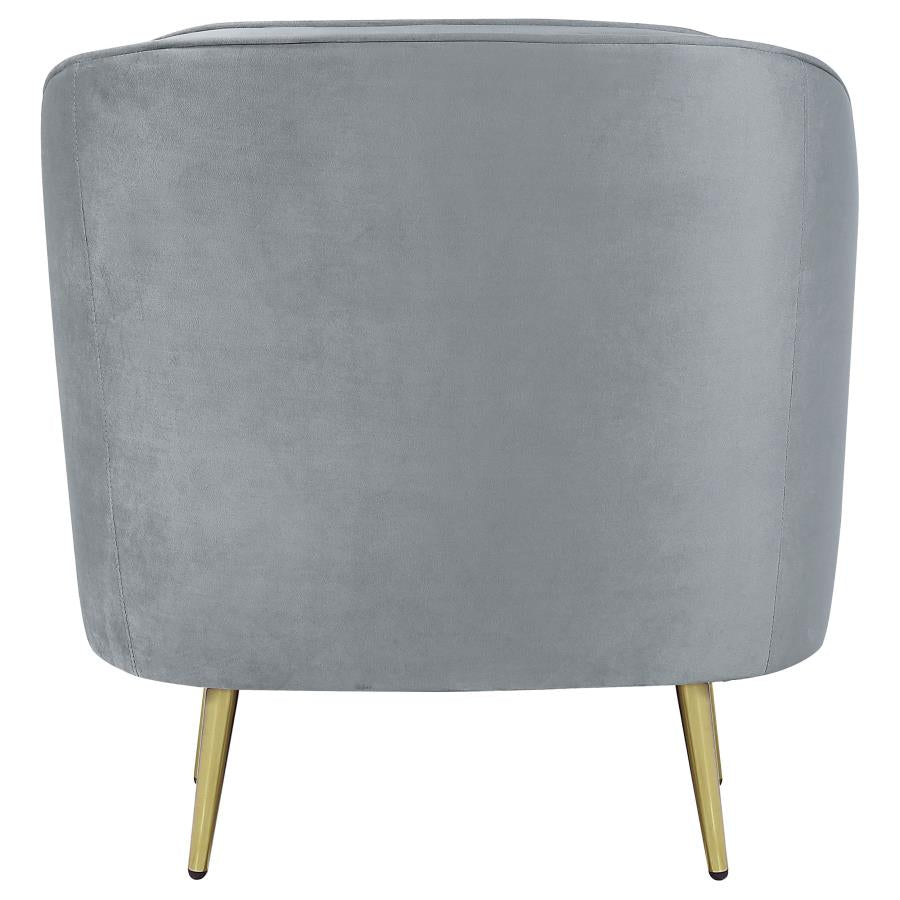 Sophia Upholstered Chair Grey and Gold - (506866)