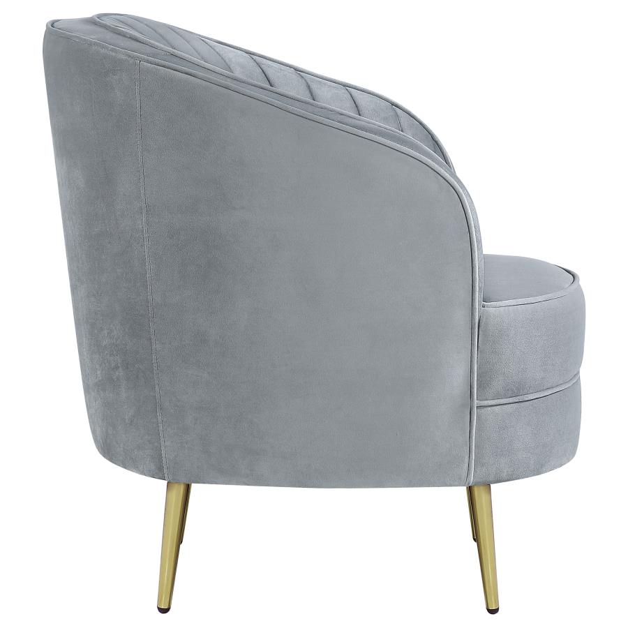 Sophia Upholstered Chair Grey and Gold - (506866)